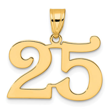 14k Polished Number 25 Pendant