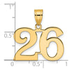 14k Polished Number 26 Pendant