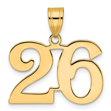 14k Polished Number 26 Pendant