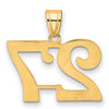14k Polished Number 27 Pendant