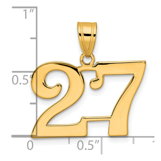 14k Polished Number 27 Pendant