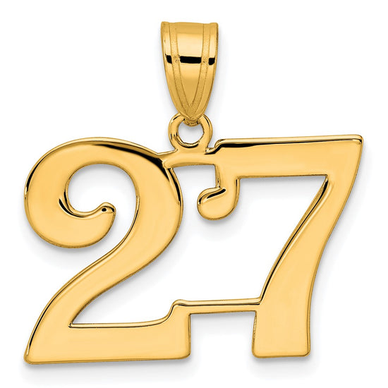 14k Polished Number 27 Pendant