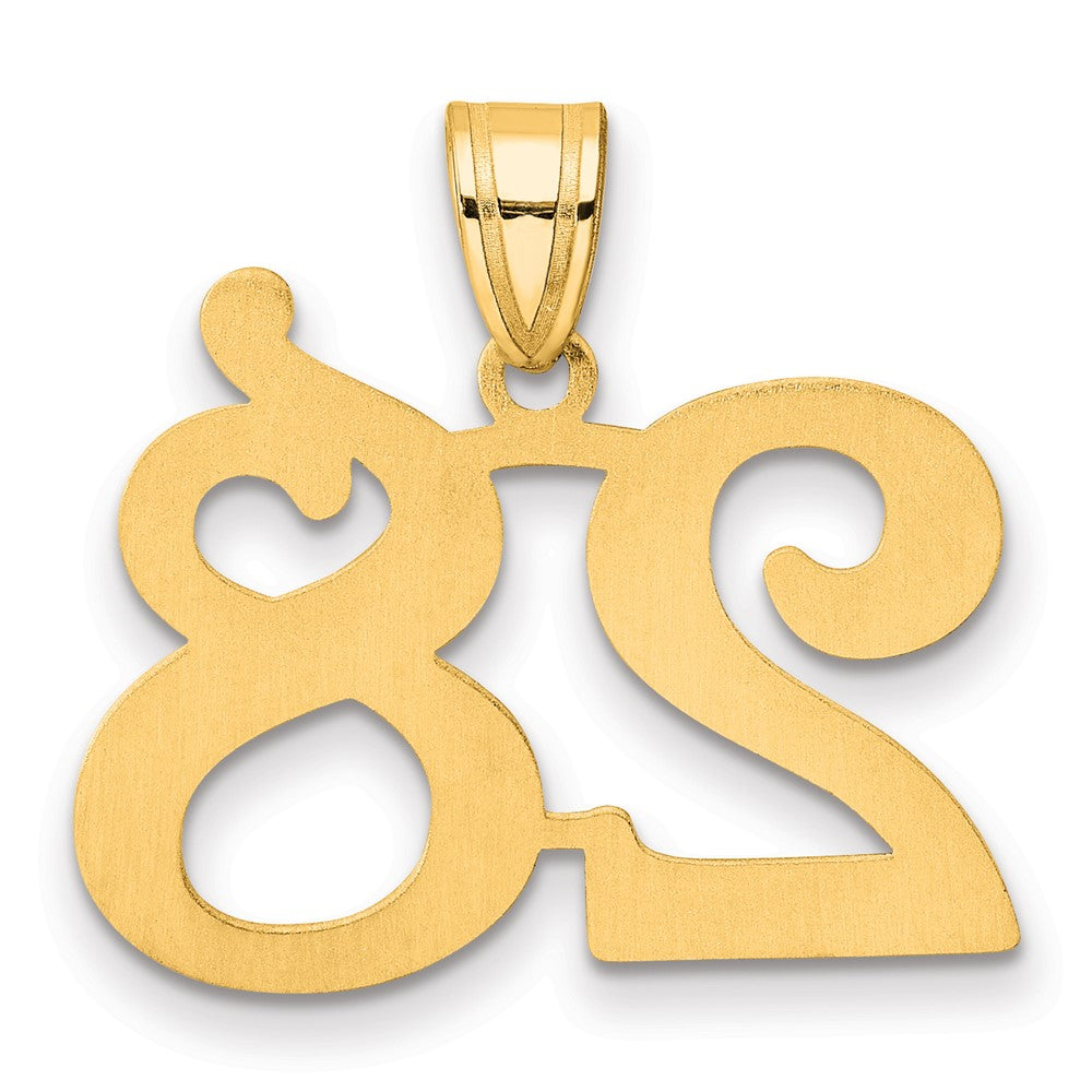 14k Polished Number 28 Pendant