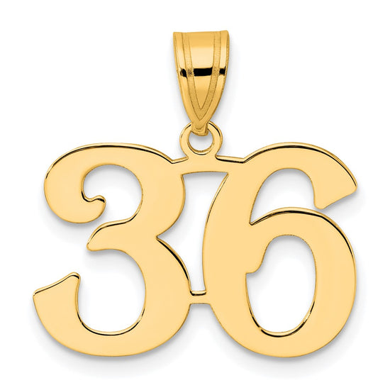 14k Polished Number 36 Pendant