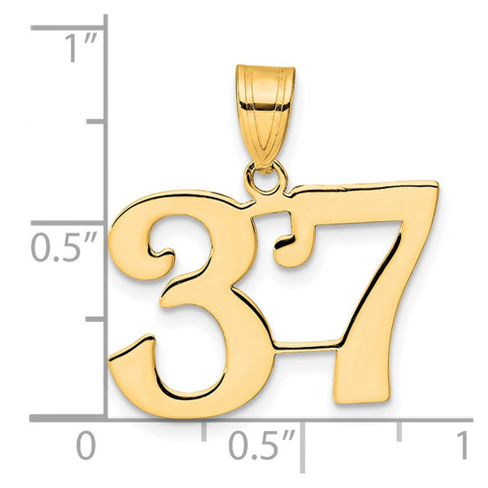 14k Polished Number 37 Pendant