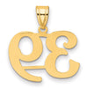 14k Polished Number 39 Pendant