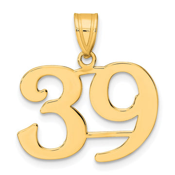 14k Polished Number 39 Pendant