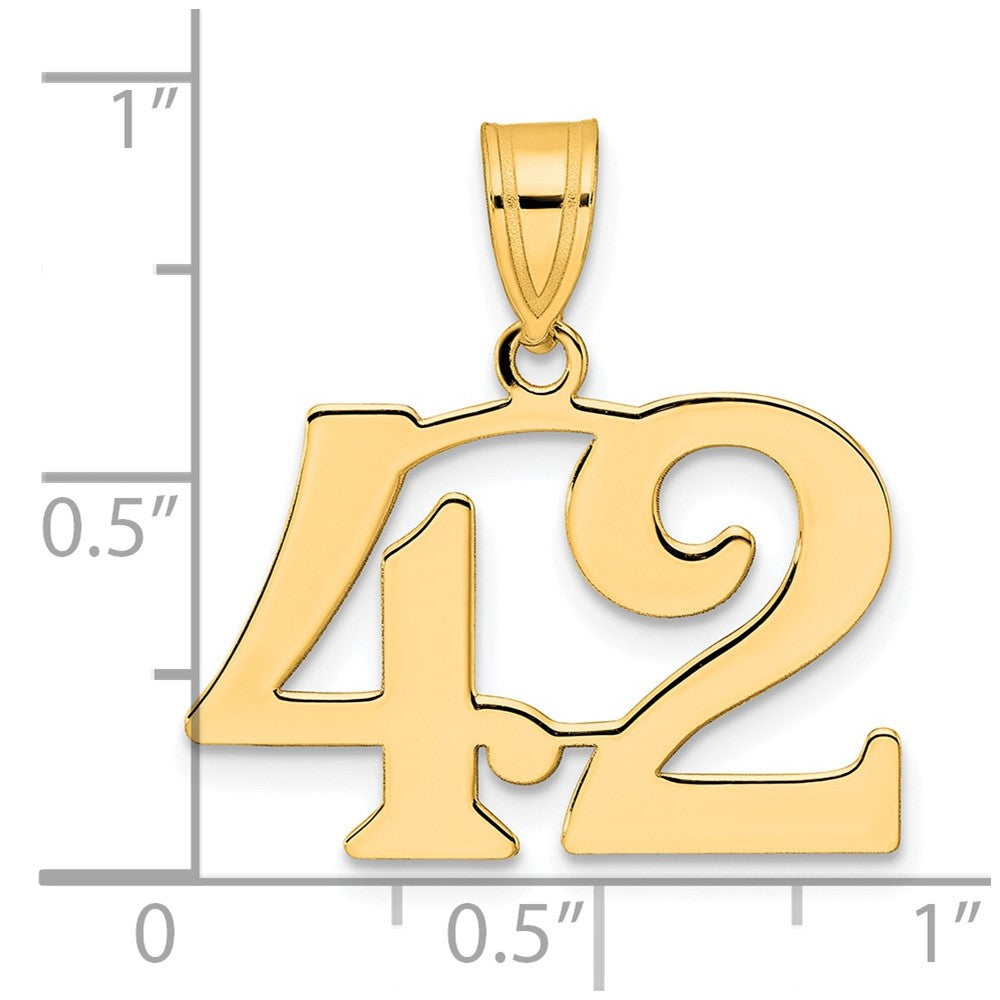 14k Polished Number 42 Pendant
