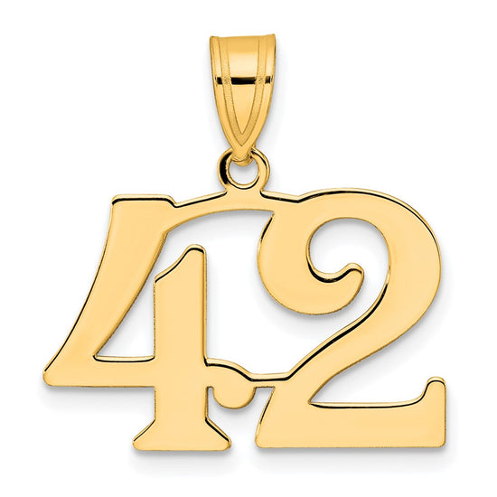 14k Polished Number 42 Pendant