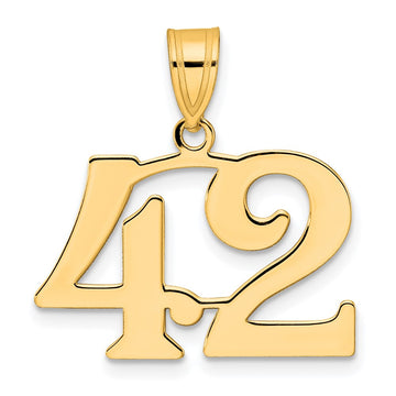 14k Polished Number 42 Pendant