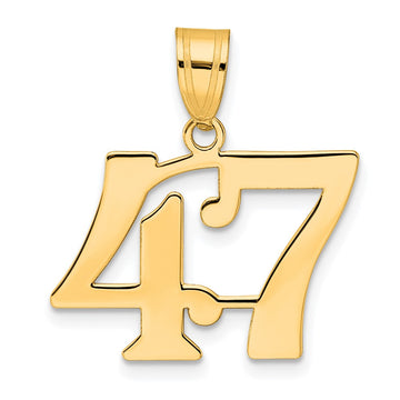 14k Polished Number 47 Pendant