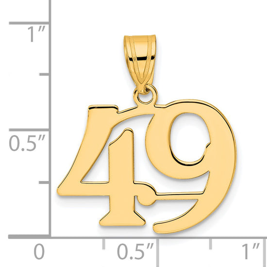 14k Polished Number 49 Pendant