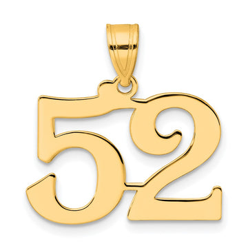 14k Polished Number 52 Pendant