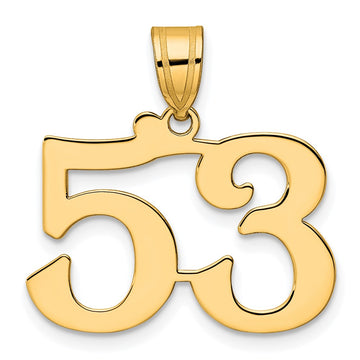 14k Polished Number 53 Pendant