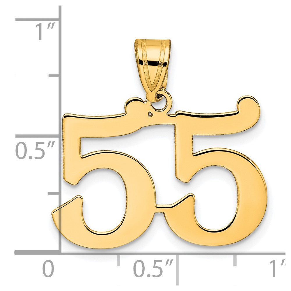 14k Polished Number 55 Pendant