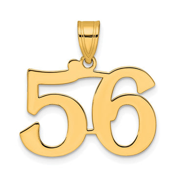 14k Polished Number 56 Pendant