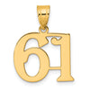 14k Polished Number 61 Pendant