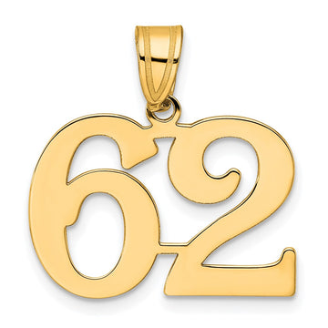 14k Polished Number 62 Pendant