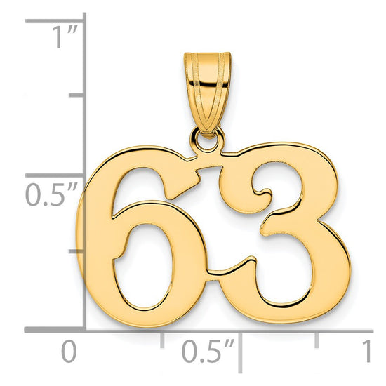 14k Polished Number 63 Pendant