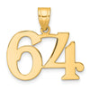 14k Polished Number 64 Pendant