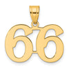 14k Polished Number 66 Pendant