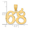 14k Polished Number 68 Pendant