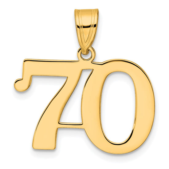 14k Polished Number 70 Pendant