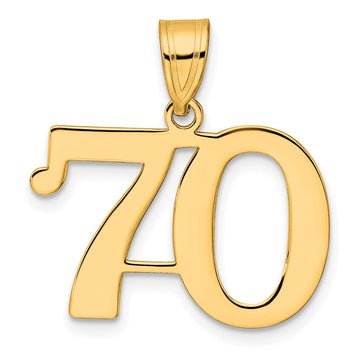14k Polished Number 70 Pendant
