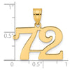 14k Polished Number 72 Pendant