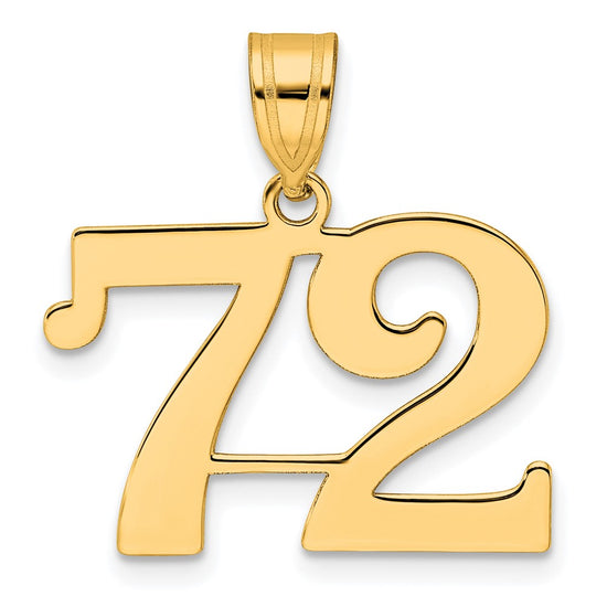 14k Polished Number 72 Pendant