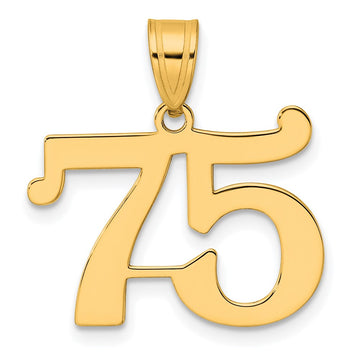 14k Polished Number 75 Pendant