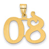 14k Polished Number 80 Pendant