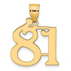 14k Polished Number 81 Pendant