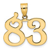 14k Polished Number 83 Pendant