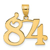 14k Polished Number 84 Pendant