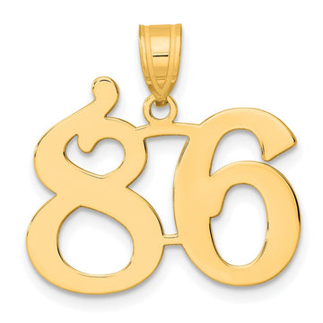 14k Polished Number 86 Pendant