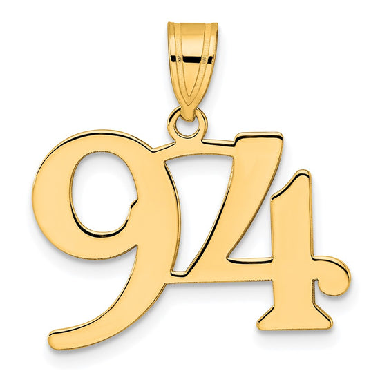 14k Polished Number 94 Pendant