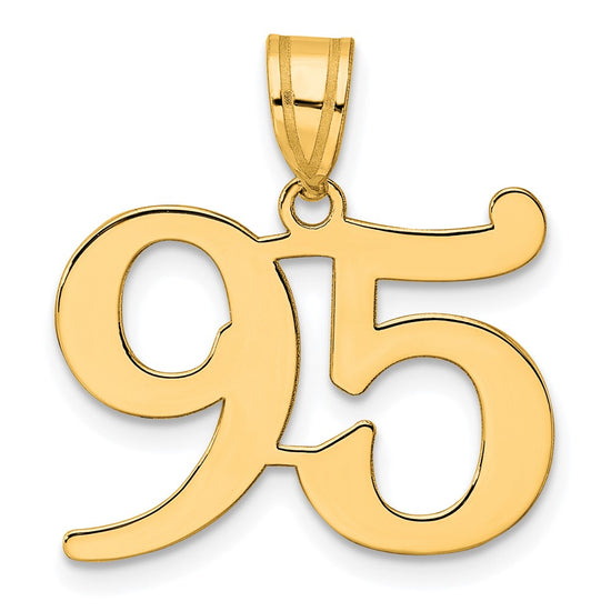 14k Polished Number 95 Pendant