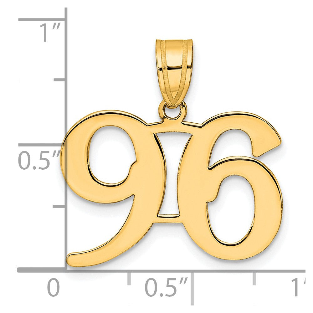 14k Polished Number 96 Pendant
