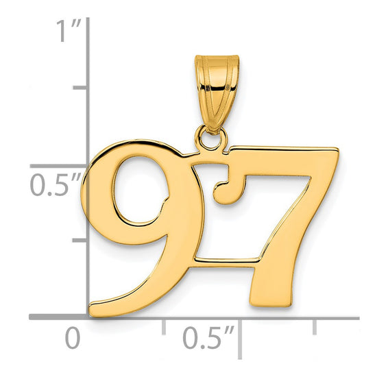14k Polished Number 97 Pendant