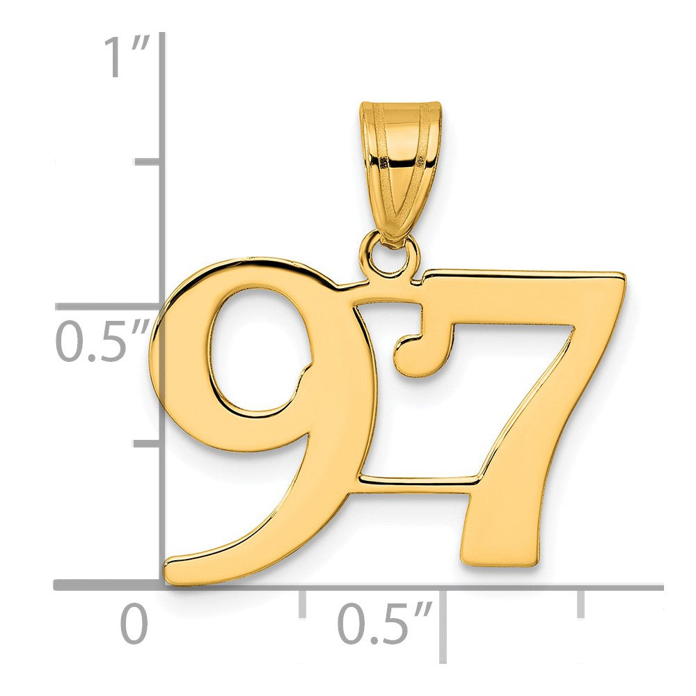 14k Polished Number 97 Pendant