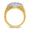IBGoodman 10k Two-tone Men's Polished Filigree 2 Carat A Quality Diamond Cluster Ring