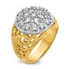 IBGoodman 10k Two-tone Men's Polished Filigree 2 Carat A Quality Diamond Cluster Ring