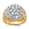 14k Two-tone IBGoodman Men's Kentucky Cluster Ring Mounting for 2ctw Dia