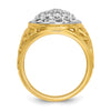 IBGoodman 14k Two-tone Men's Polished Filigree 1 Carat AA Quality Diamond Round Cluster Ring Mounting