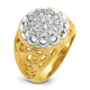 IBGoodman 14k Two-tone Men's Polished Filigree Round Cluster Ring Mounting