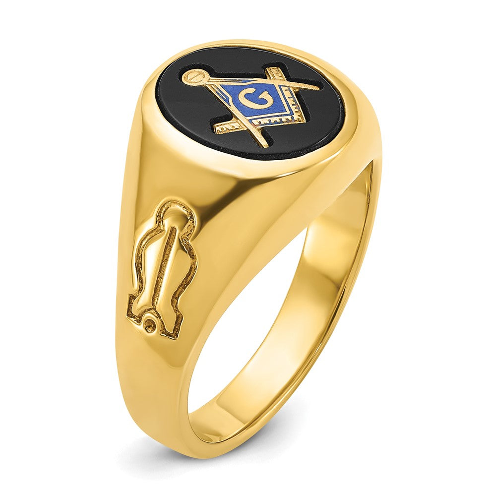 IBGoodman 10k Men's Polished and Grooved Blue Lodge Master Masonic Ring Mounting