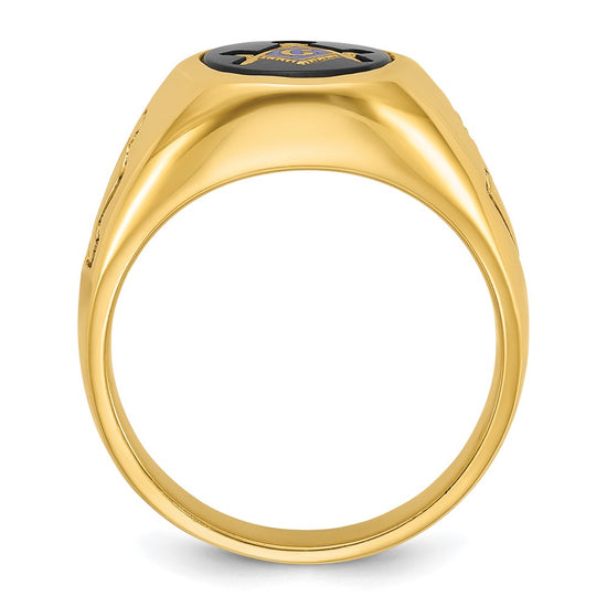 IBGoodman 14k Men's Polished and Grooved Blue Lodge Master Masonic Ring Mounting