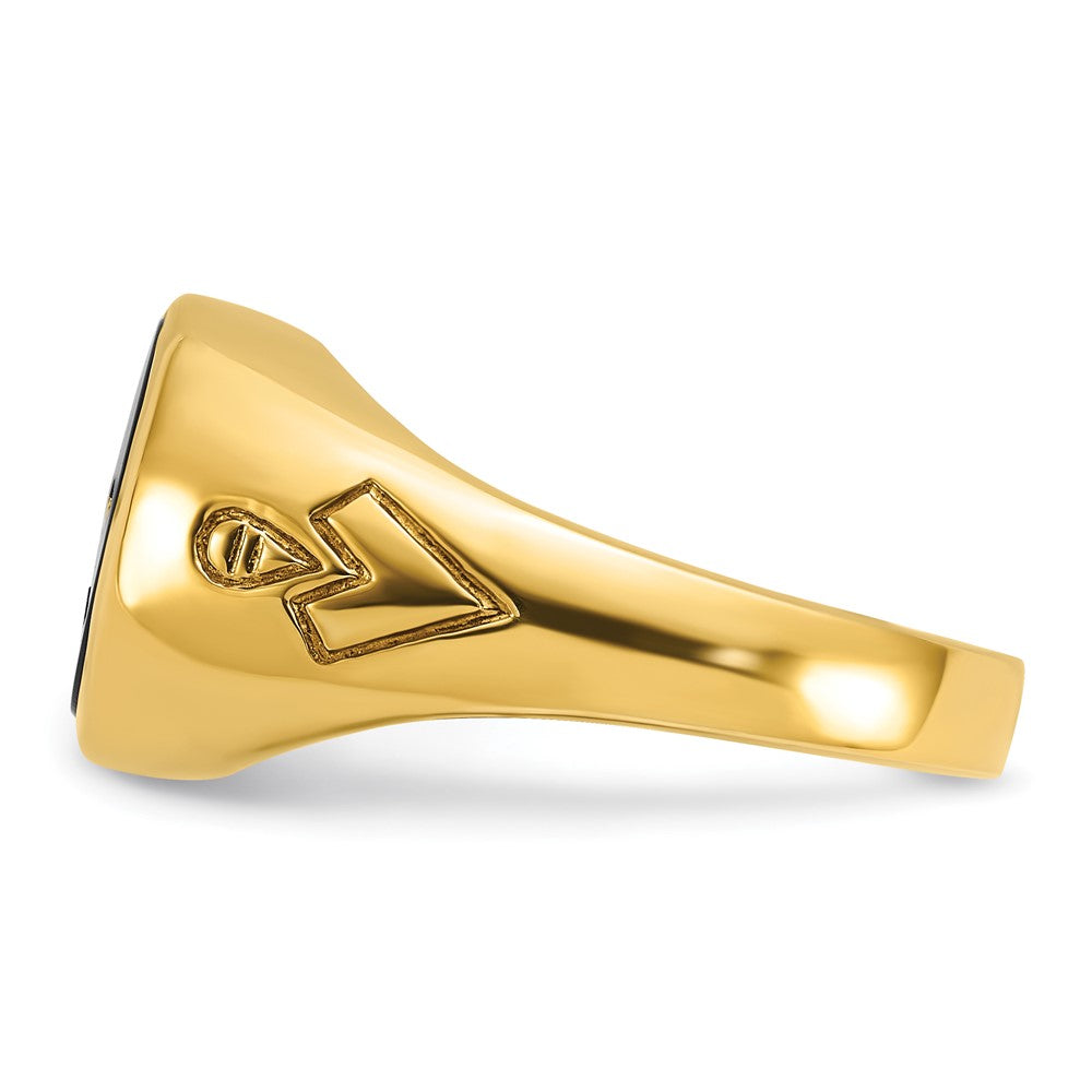 IBGoodman 14k Men's Polished and Grooved Blue Lodge Master Masonic Ring Mounting
