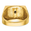 IBGoodman 14k Two-tone Men's Polished and Textured with Blue Enamel Blue Lodge Master Masonic Ring